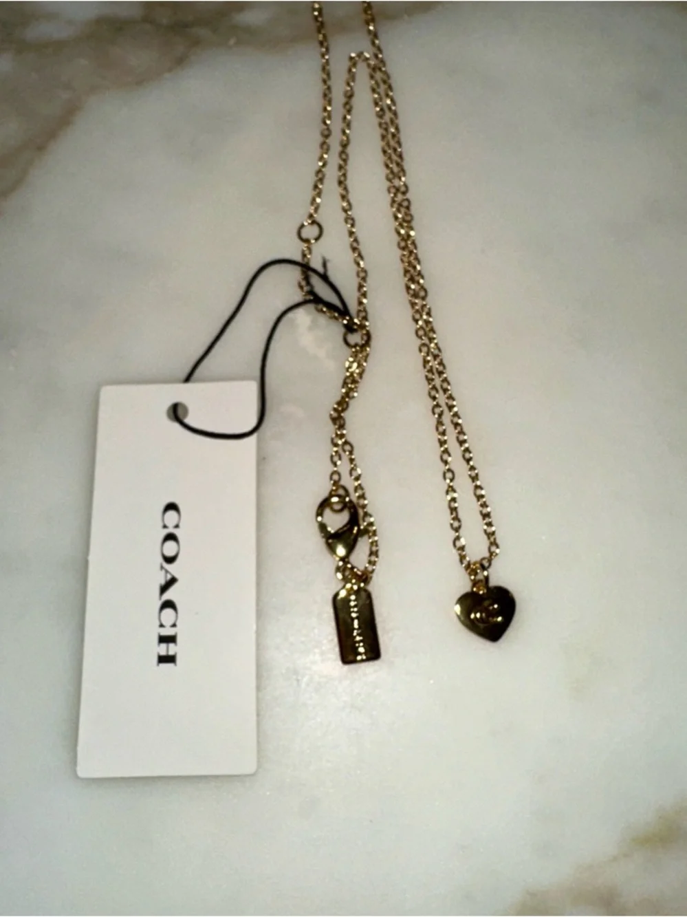 Coach Gold Heart Charm Necklace - Picture 4 of 7